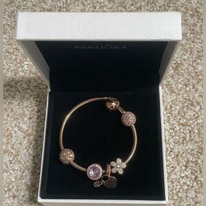 Pandora rose gold bracelet & charms - brand new (never used) - perfect gift!!